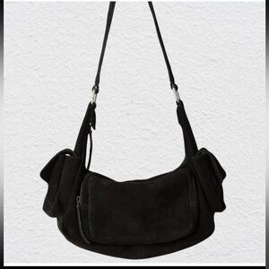 Free People Siren Leather Suede Black Shoulder Bag
